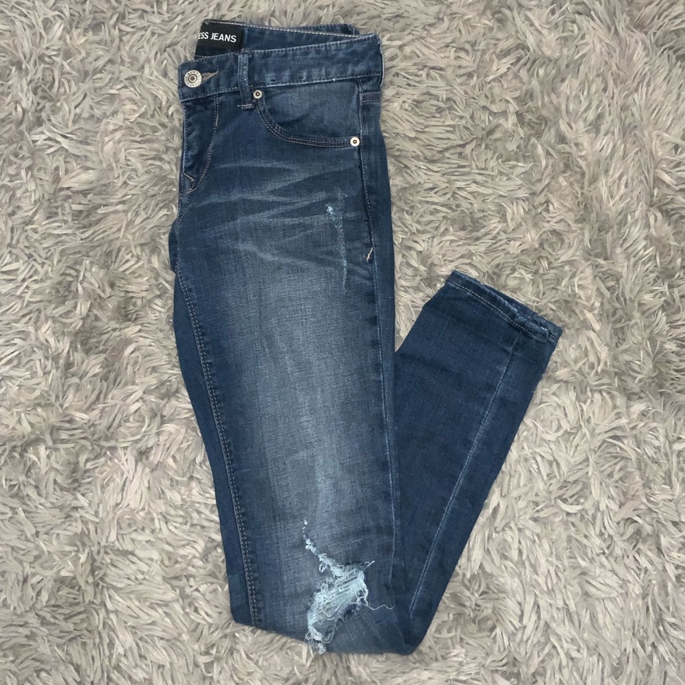 Express Low Rise Distressed Jeggings
